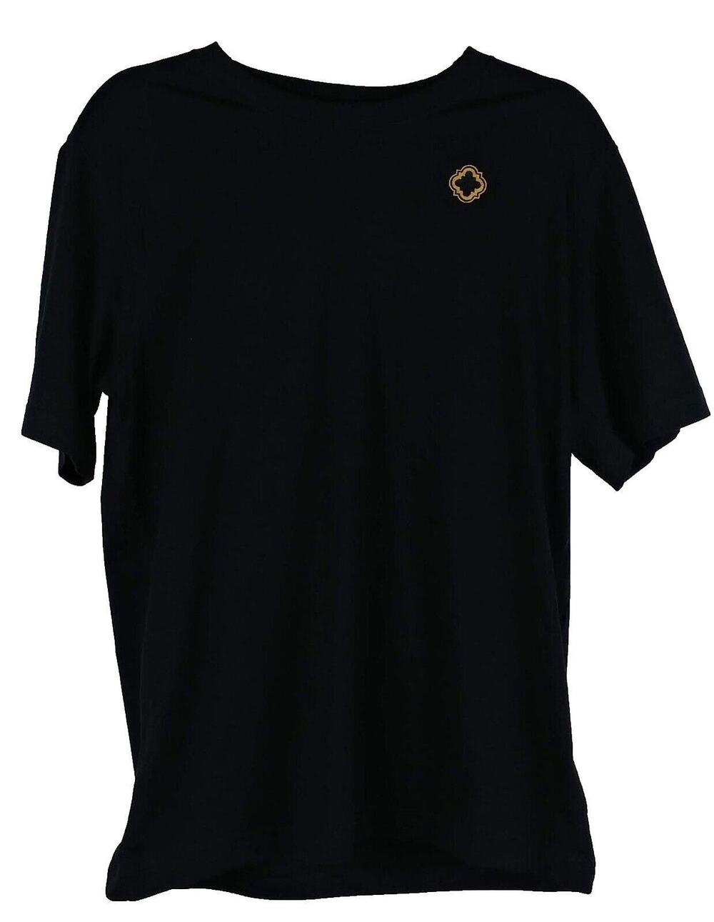 Lands End T Shirt Short Sleeve Black with Gold Logo New